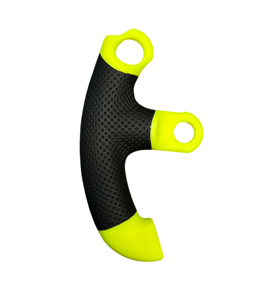 Moza Racing GS/FSR (Fluorescent Yellow Chunky 3D Printed grips, covered in Real Napa Leather Black Material